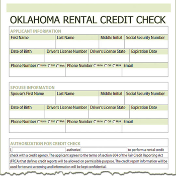 Oklahoma Rental Credit Check screenshot