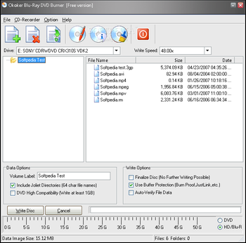 Okoker Blu-Ray DVD Burner screenshot