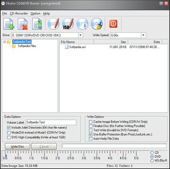 Okoker CD&DVD Burner screenshot
