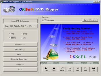 OKSoft DVD Ripper screenshot