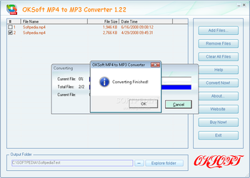 OKSoft MP4 to MP3 Converter screenshot 2