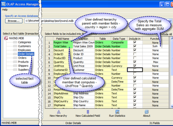 OLAP Statistics and Reporting for Access screenshot