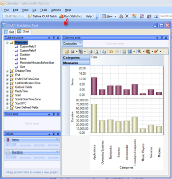 OLAP Statistics for Outlook screenshot