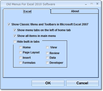 Old Menus For Excel 2010 Software screenshot
