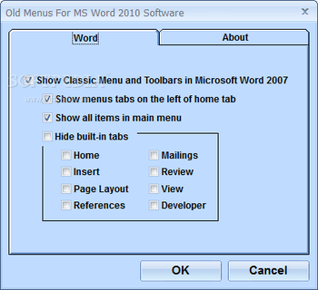 Old Menus For MS Word 2010 Software screenshot