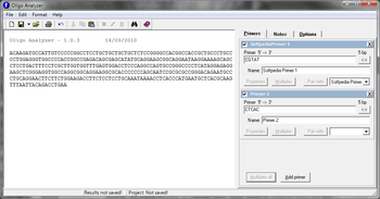 Oligo Analyzer screenshot