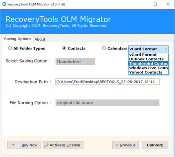 OLM Migrator screenshot 2