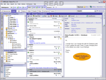 Omea Pro screenshot