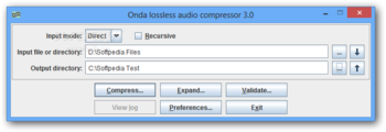 Onda lossless audio compressor screenshot