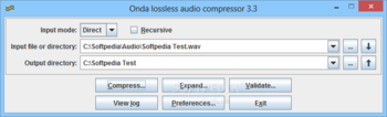 Onda lossless audio compressor Portable screenshot