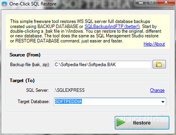 One-Click SQL Restore screenshot