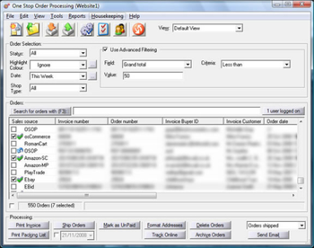 One Stop Order Processing screenshot