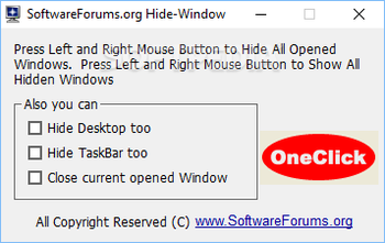 OneClick Hide Window screenshot