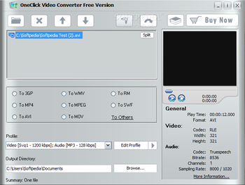 OneClick Video Converter screenshot