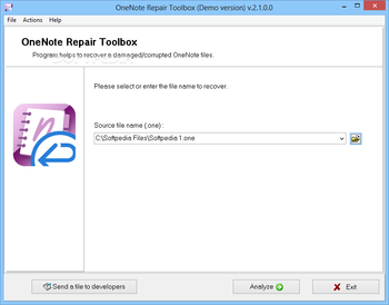 OneNote Repair Toolbox screenshot