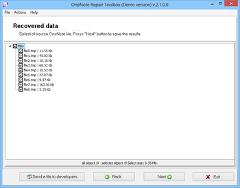 OneNote Repair Toolbox screenshot 2