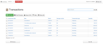 Online Inventory Manager screenshot
