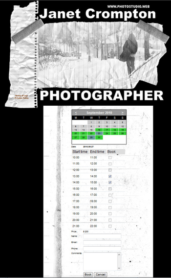 Online Studio Booking System screenshot