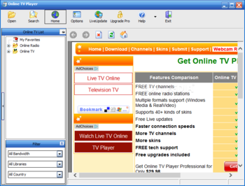 Online TV Player screenshot