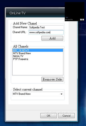 Online TV Vista Gadget screenshot 2