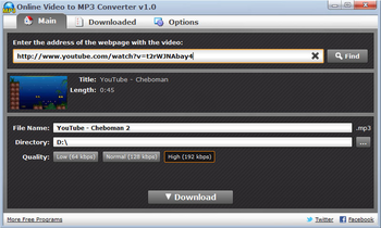 Online Video to MP3 Converter screenshot