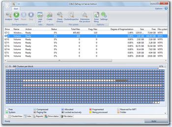 O&O Defrag 14 Server Edition screenshot