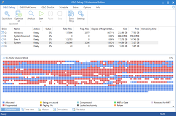 O&O Defrag Professional Edition screenshot