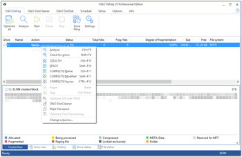 O&O Defrag Professional Edition screenshot