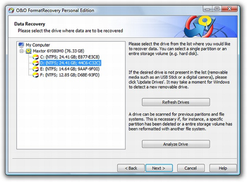 O&O FormatRecovery screenshot 2