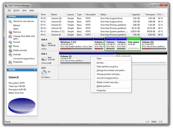 O&O PartitionManager Professional Edition  screenshot