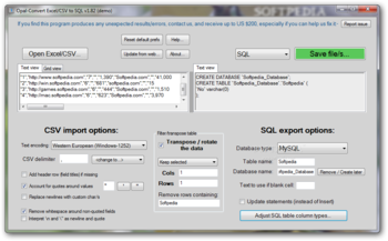 Opal-Convert Excel/CSV to SQL screenshot
