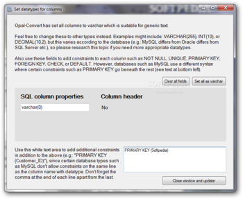 Opal-Convert Excel/CSV to SQL screenshot 2