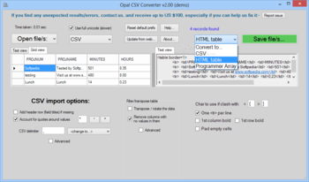 Opal CSV Converter screenshot