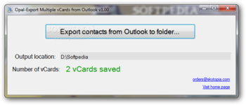 Opal-Export Multiple vCards from Outlook screenshot