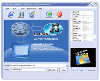 Opell iPod PSP 3GP MP4 Video Converter screenshot