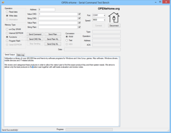 OPEN eHome - Serial Command Test Bench screenshot