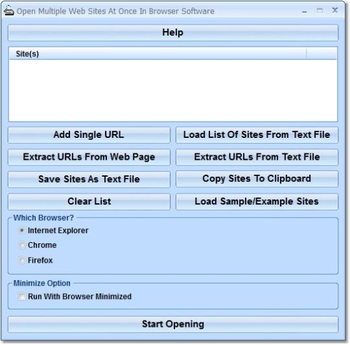 Open Multiple Web Sites At Once In Browser Software screenshot
