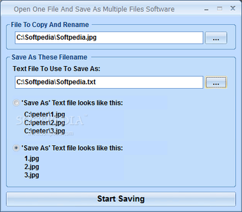 Open One File And Save As Multiple Files Software screenshot