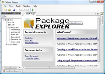 Open XML Package Explorer screenshot