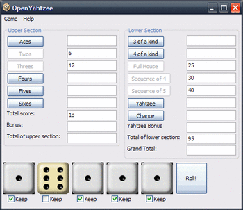 Open Yahtzee screenshot