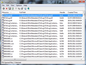 OpenedFilesView screenshot