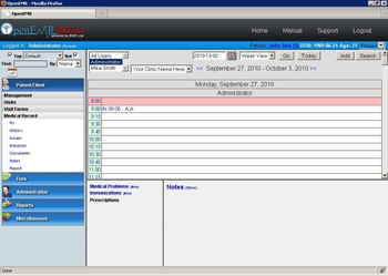 OpenEMR  screenshot