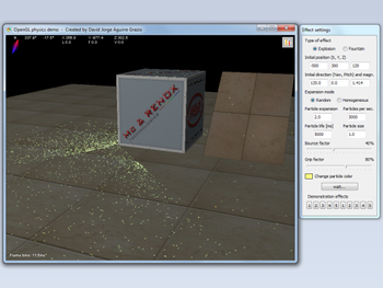 OpenGL physics demonstration screenshot