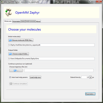 OpenMM Zephyr screenshot