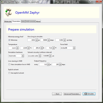 OpenMM Zephyr screenshot 2