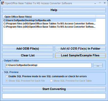 OpenOffice Base Tables To MS Access Converter Software screenshot