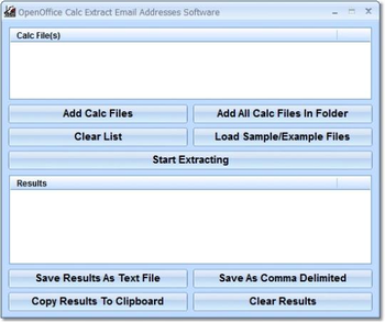OpenOffice Calc Extract Email Addresses Software screenshot