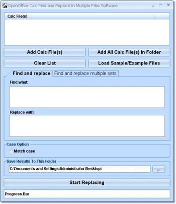 OpenOffice Calc Find and Replace In Multiple Files Software screenshot