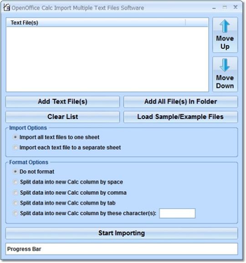 OpenOffice Calc Import Multiple Text Files Software screenshot