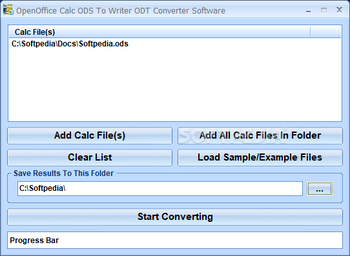 OpenOffice Calc ODS To Writer ODT Converter Software screenshot